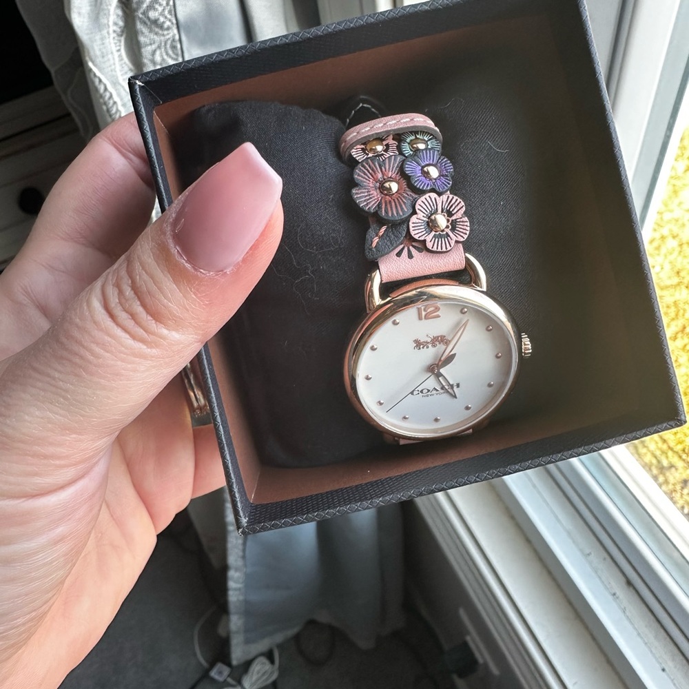 Coach Delancey Pink and Purple Floral Watch